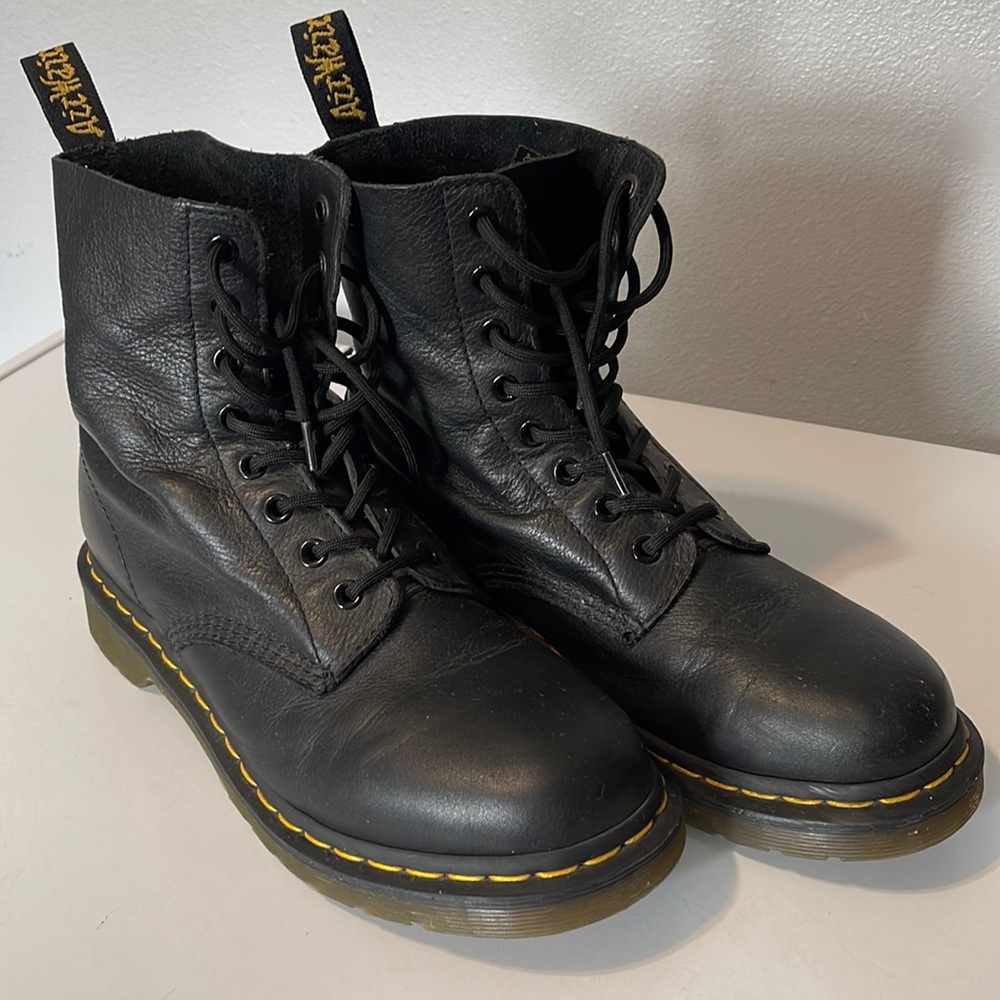 Womens Doc Martens leather combat boots.